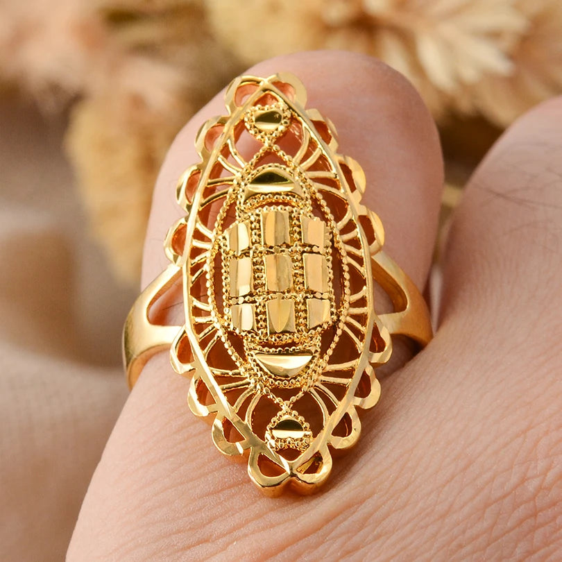 Bague Fleurs Africaines - Plaqué Or