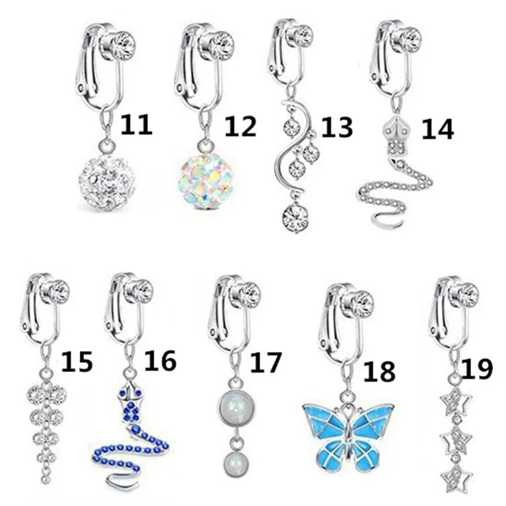 Accessoires Plage - Boucles Clip Sans Perçage et Faux Piercing Nombril