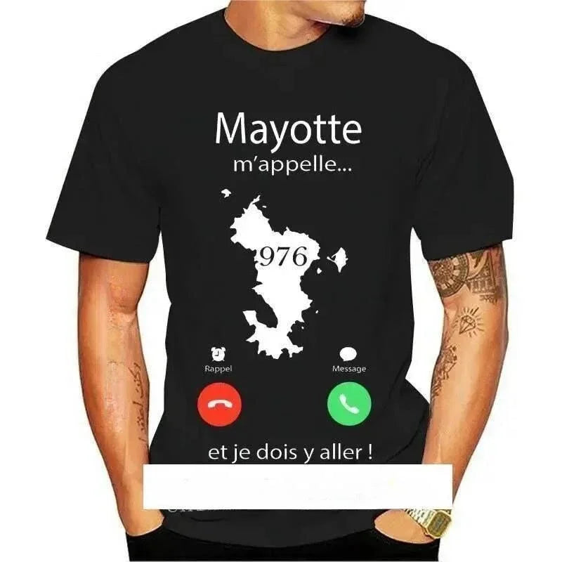 Mayotte Coast Map Flag T Shirt For Men Clothes Africa Zone National Emblem Graphic T Shirts Rocky Style T-Shirt Women Tee Tops