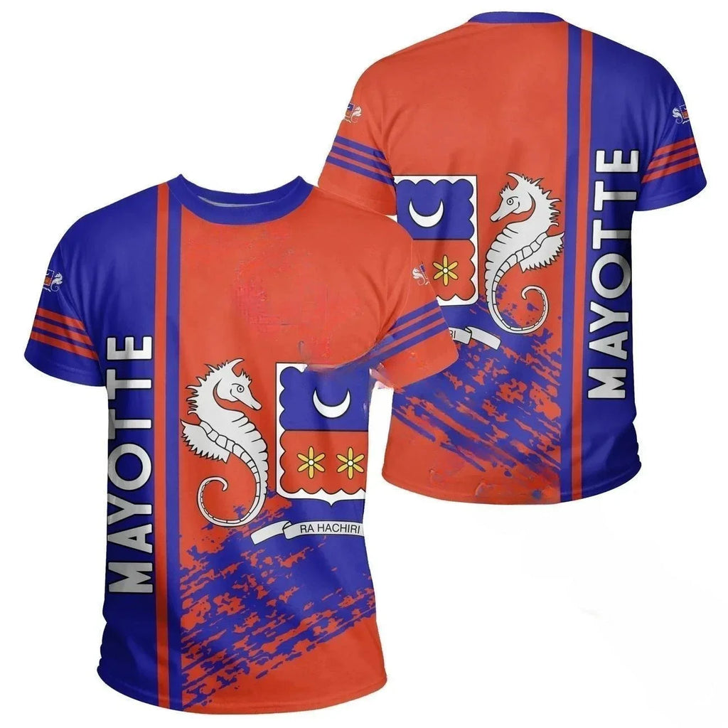 Mayotte Coast Map Flag T Shirt For Men Clothes Africa Zone National Emblem Graphic T Shirts Rocky Style T-Shirt Women Tee Tops