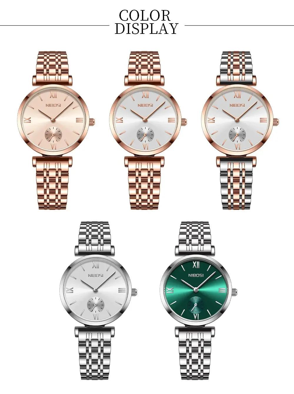 NIBOSI 2025 Rose Gold Wrist Watch Ladies Steel Women's Bracelet Watches Female Clock Women Watches Relogio Feminino Montre Femme