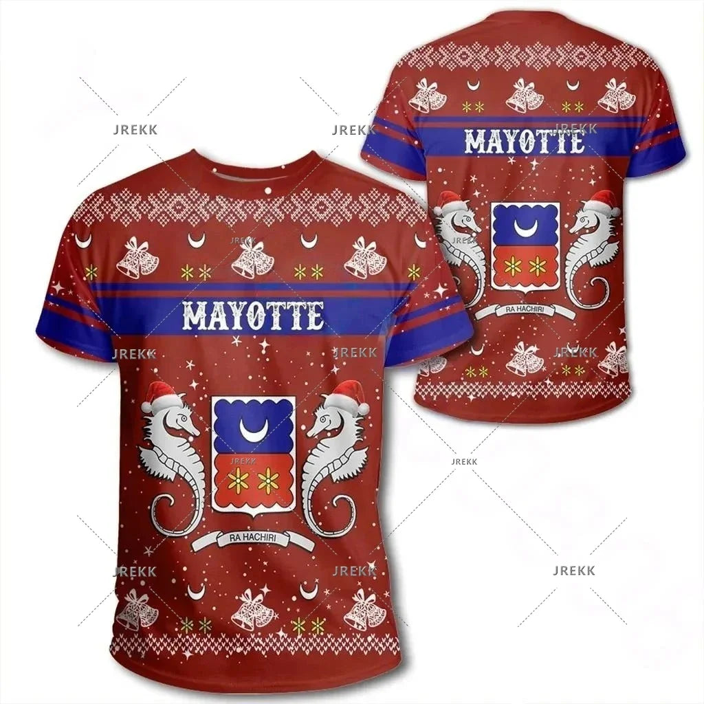 Mayotte Coast Map Flag T Shirt For Men Clothes Africa Zone National Emblem Graphic T Shirts Rocky Style T-Shirt Women Tee Tops
