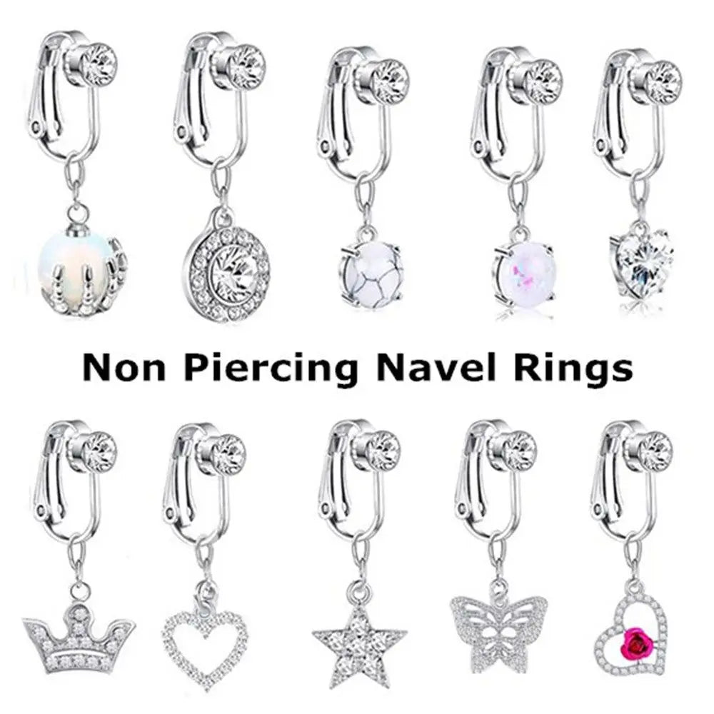 Accessoires Plage - Boucles Clip Sans Perçage et Faux Piercing Nombril