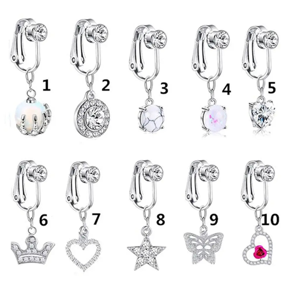 Accessoires Plage - Boucles Clip Sans Perçage et Faux Piercing Nombril
