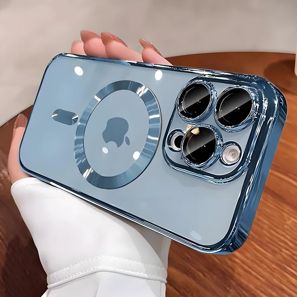 Magnetic Plating Camera Lens Protection Case For iPhone 17 16 15 14 Plus 13 12 11 Pro Max Case for Magsafe Wireless Charge Cover