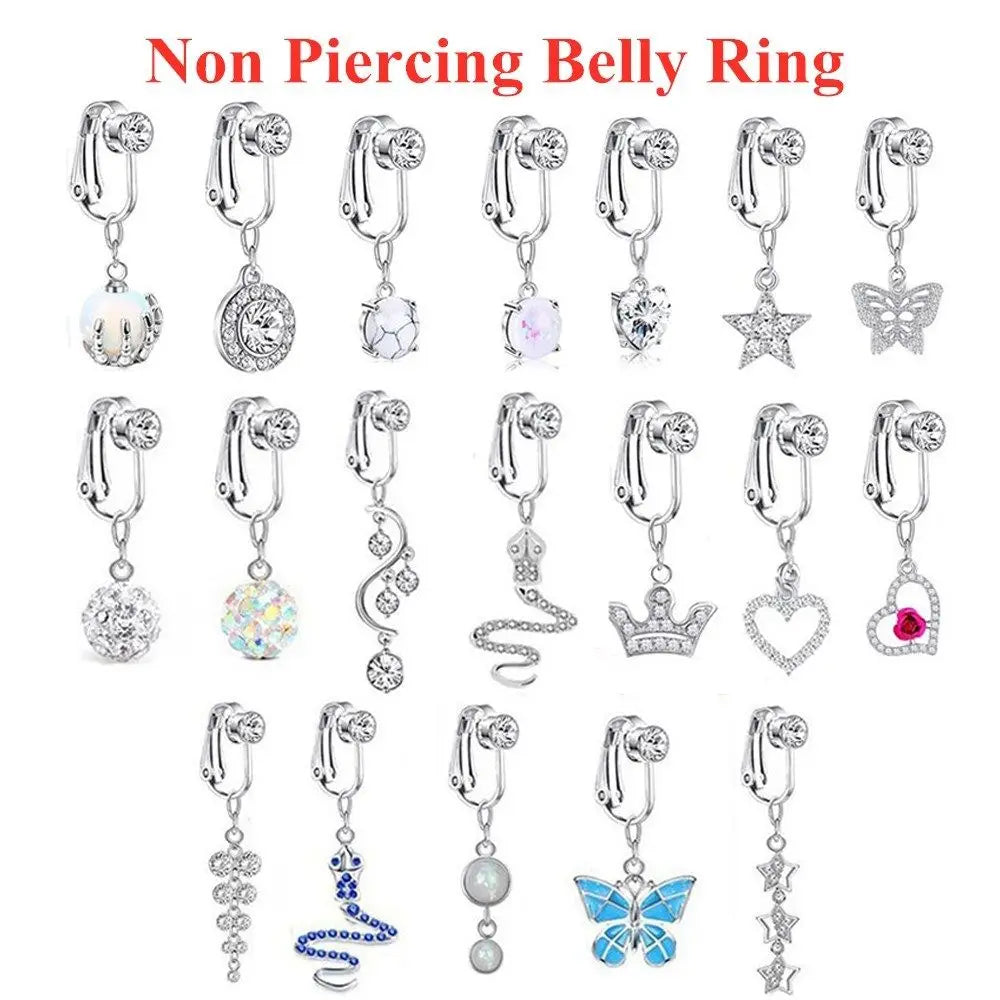 Accessoires Plage - Boucles Clip Sans Perçage et Faux Piercing Nombril
